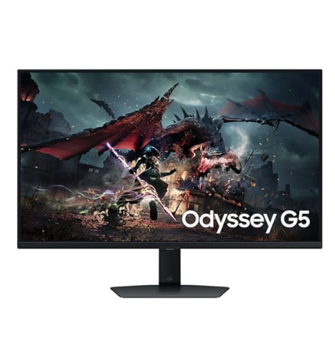 Samsung 32inch Odyssey G5 G50D QHD 2560 x 1440 Gaming Monitor, 1MS, 180Hz, HDMI, DP, Adjustable, Black - LS32DG502EMXUE