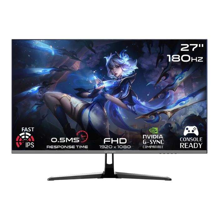 GameOn 27inch FHD 1920X1080 Gaming Monitor, 180Hz, Anti-glare, 1ms, HDMI, DisplayPort, Adjustable Stand, Black - GOPS27180IPS