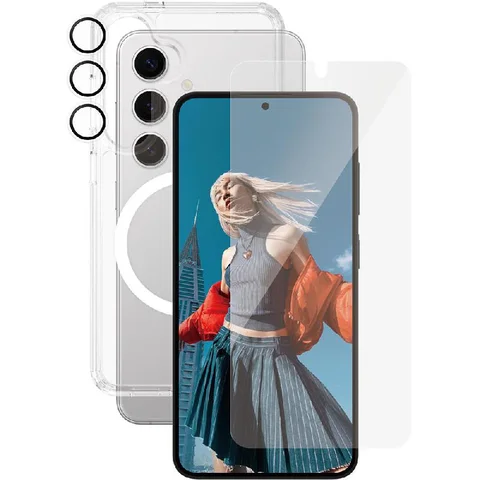 PanzerGlass 3-in-1 Protection Pack Urban Combat Case + Screen Protector + Hoops Camera Lens Protector Smartphone Case Bundle