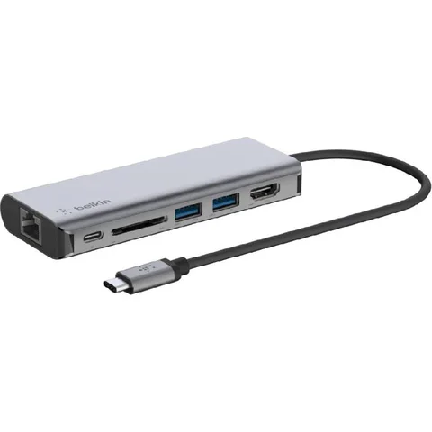 Belkin Connect USB-C 6-in-1 Multi-port Station 6 Port (2X USB-A/USB-C/RJ-45/HDMI/SD)