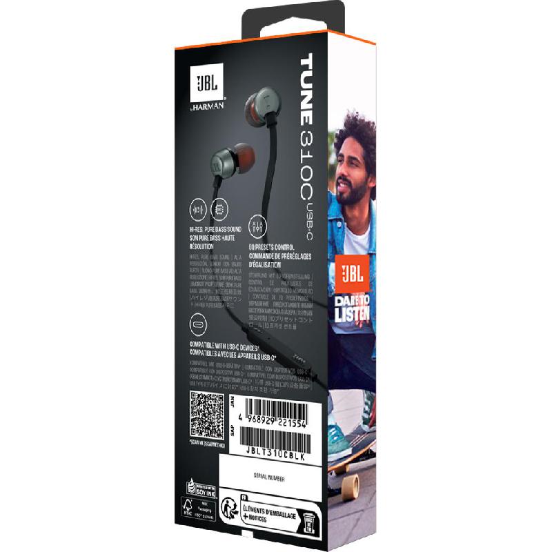 JBL Tune 310C In-Ear Earphones Wired Black — view 4