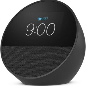 Amazon Echo Spot Smart Alarm Clock with Vibrant Sound + Alexa - Black