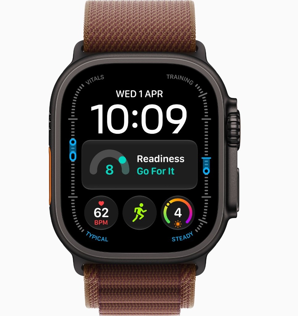 Apple Watch Ultra 4, GPS + Cellular, Black Titanium Case with Burgundy Alpine Loop - S — view 2
