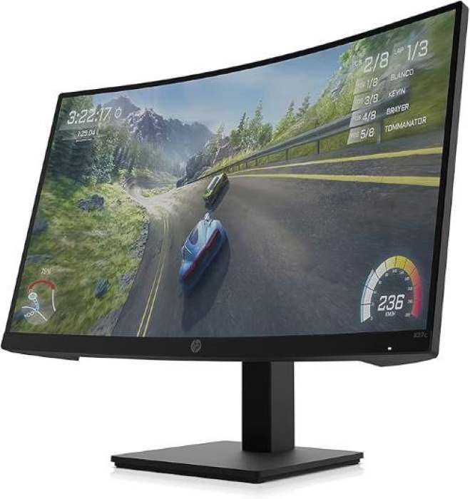 HP X27c Curved Gaming Monitor, 27 Inch FHD, 1500R VA Display, 165Hz Refresh Rate, 1ms MPRT Response Time, 8 bit Color, Adjustable Hight, DP, HDMI, 3.5 mm Audio, Black - 32G13AS — view 2