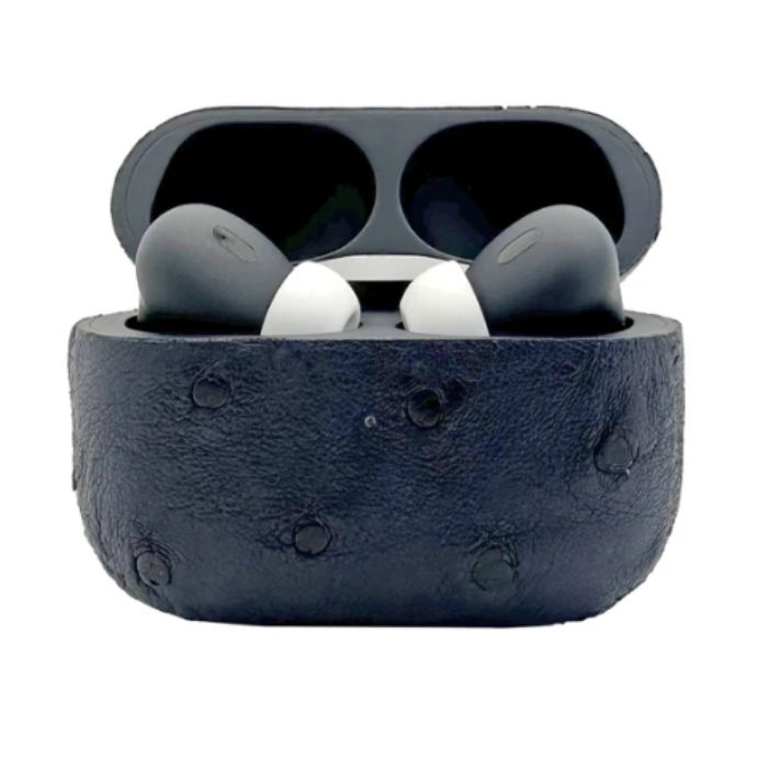 Customized Apple AirPods Pro 3 Leather Ostrich Navy