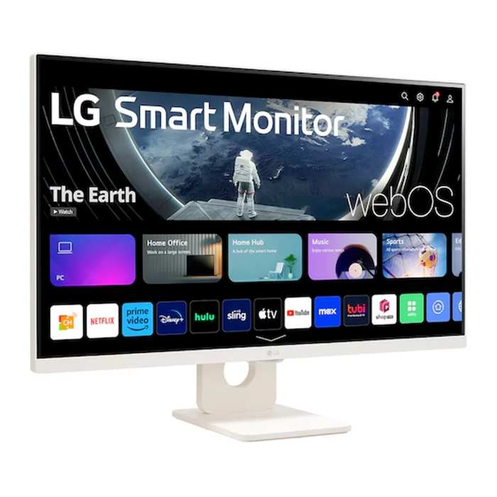 LG 27inch FHD 1920X1080 Smart Monitor, 100Hz, Anti-glare, 5ms, HDMI, USB-A, Tilt Adjustable Stand, White - 27U511SA-WAMA — view 3