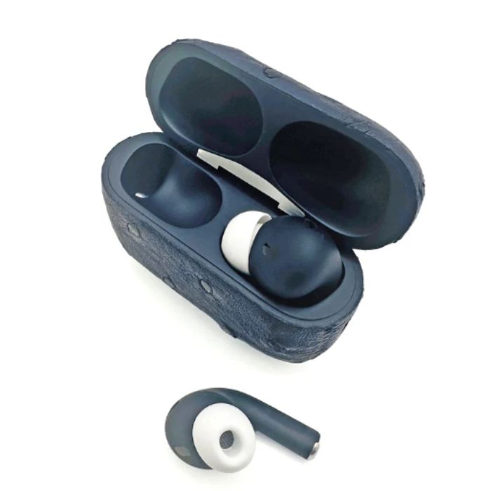 Customized Apple AirPods Pro 3 Leather Ostrich Navy — view 3