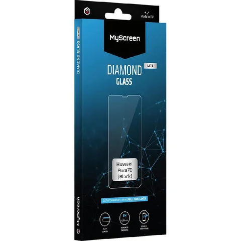 MyScreenPROTECTOR DIAMOND GLASS edge3D 3D, Black Smartphone Screen Protector for Huawei Pura70
