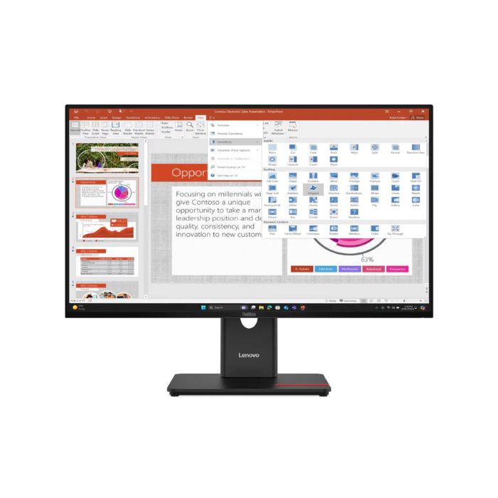 Lenovo Think Vision 27inch FHD 1920X1080 Monitor, Anti-glare, DP, HDMI, VGA,, Tilt Adjustable, Black - 64A5MAT6UK