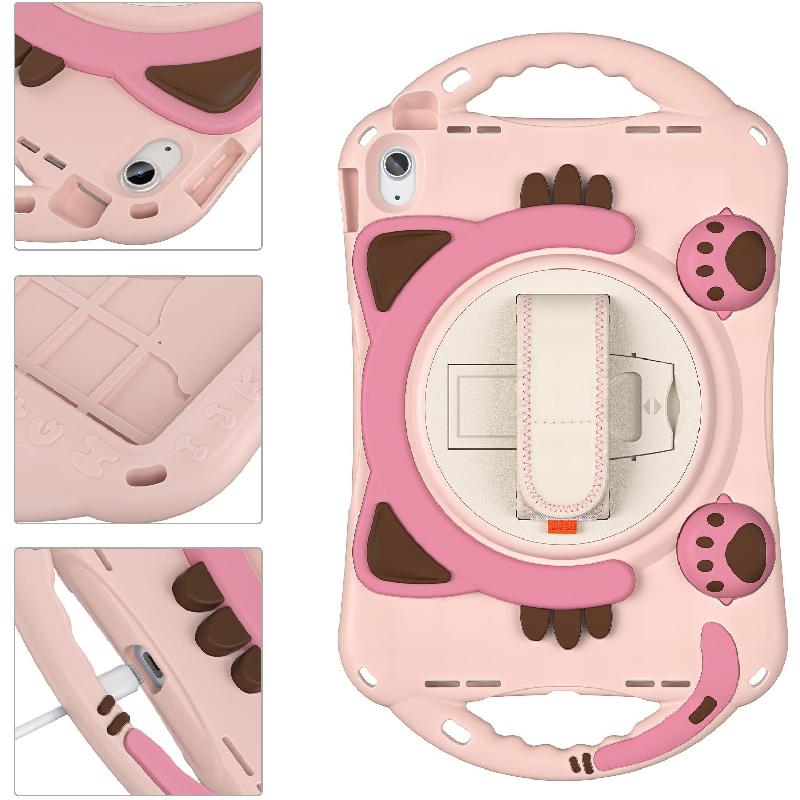 Kadasic Cartoon Strap Back Cover Tablet Case for Kids Pink for iPad A16/iPad 10.9 10th Gen — view 4