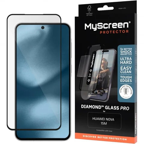 MyScreenPROTECTOR DIAMOND GLASS PRO Tempered Glass, Tough Edges, Smooth Touch Smartphone Screen Protector for HUAWEI nova 15 Max