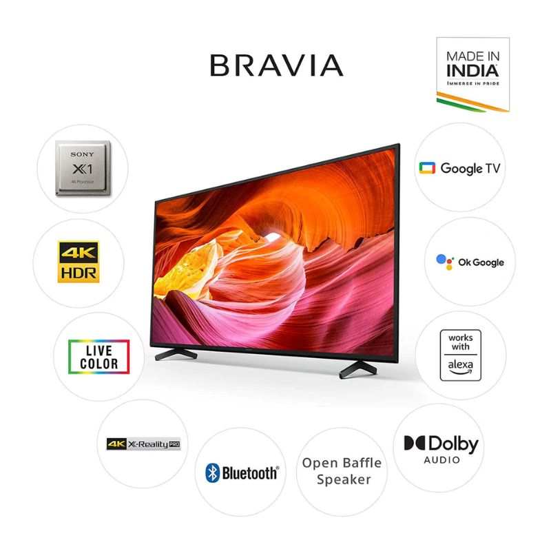 Sony Bravia 43 Inches 4K UHD Google Smart LED TV, Black, KD-43X75K — view 5