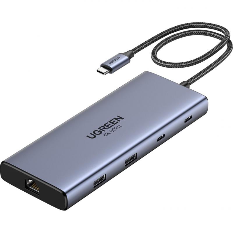 UGREEN CM639 Multi-port Hub 10 Port (2X HDMI/3X USB-C/2X USB/SD Card Slot/TF Card Slot/RJ-45)