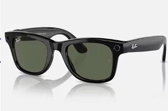 Ray-Ban Meta Gen 1 Wayfarer Glasses Shiny Black L G15 Green Size 50, RW4006