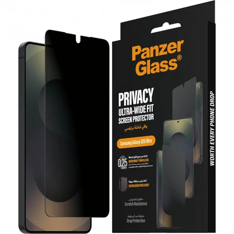 PanzerGlass Ultra-Wide Fit Tempered Glass, 2-way Privacy Smartphone Screen Protector for Samsung Galaxy S26 Ultra