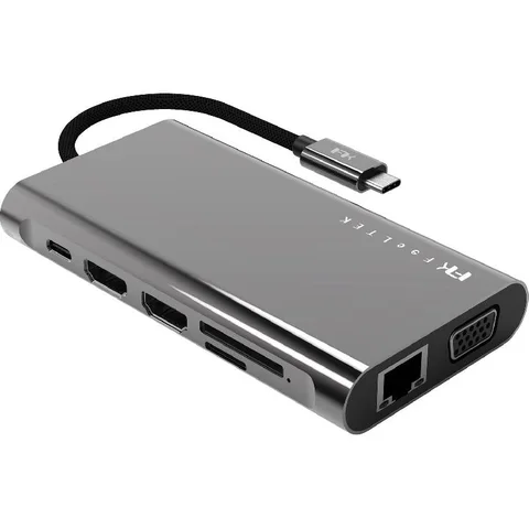 FeelTek Mega Dock Multi-port Station 11 Port (3X USB 3.1/2X USB-C/HDMI/VGA/Audio Output/RJ-45/SD/Micro SD)