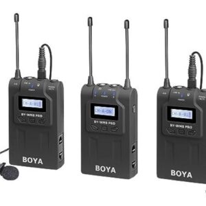 Boya by-WM8 Pro-K2 UHF Omnidirectional Dual-Channel Wireless Microphone System with One Receiver and Two Transmitter, Black