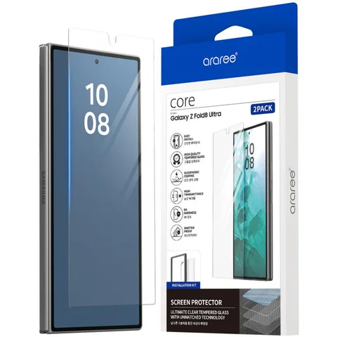 Araree Core Glass Front Screen Tempered Glass, Clear Smartphone Screen Protector for Samsung Galaxy Z Fold8 Ultra