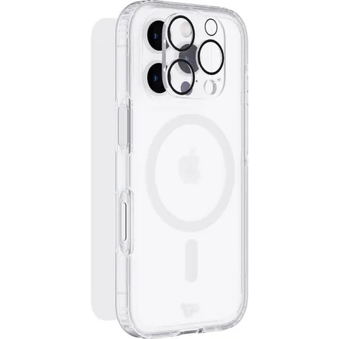 Tech21 3-in-1 MagSafe Bundle Evo Clear MagSafe Case + Impact Glass Screen Protector + Camera Lens Protector Smartphone Case Bundle