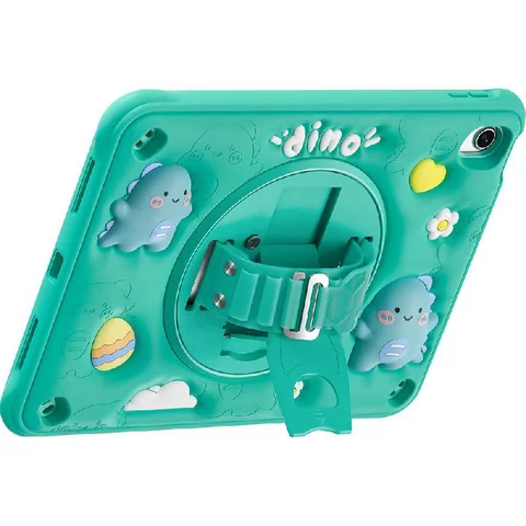 Kadasic Cartoon Strap Back Cover Tablet Case for Kids Green for iPad 10.9 10th Gen