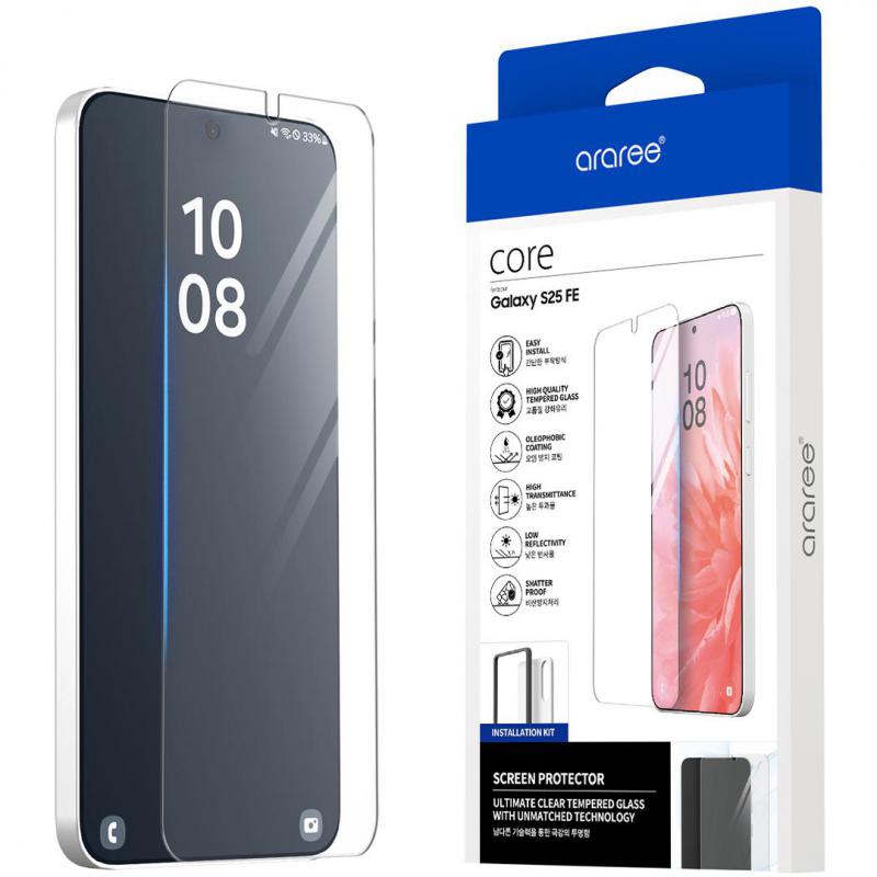 Araree Core Front Screen Tempered Glass Smartphone Screen Protector for Samsung Galaxy S25 FE 5G