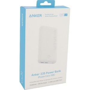 Anker 335 Power Bank Charger Fast Battery Charging 20000 mAh 3 USB (2X USB/1X USB-C)