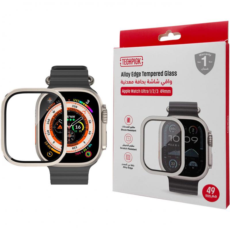 Techpick Alloy Edge Alloy Edge Design, Natural Smartwatch Screen Protector for Apple Watch Ultra 2/Watch Ultra