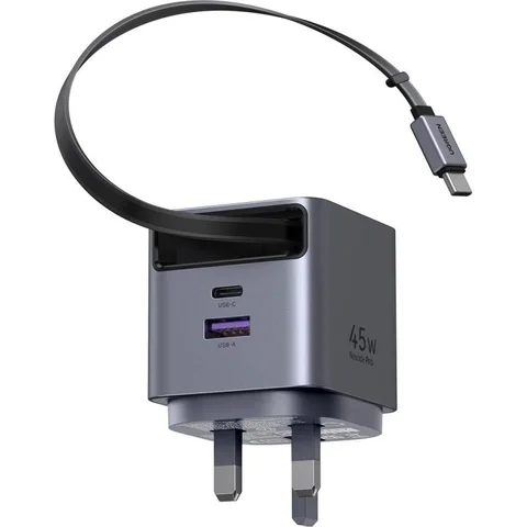 UGREEN Extend 45W GaN Fast Charger with Retractable USB-C Cable