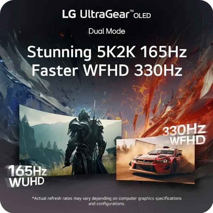 LG UltraGear 45inch WUHD 5120X2160 5K2K OLED Curved Monitor, 165Hz, Anti-glare, 0.03ms, HDMI, DP, USB-C, Adjustable Stand, Black - 45GX950A-BAMA — view 4